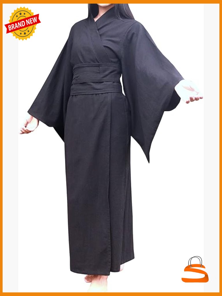 Handmade Cotton Floor-Length V-Neck Tie Robe